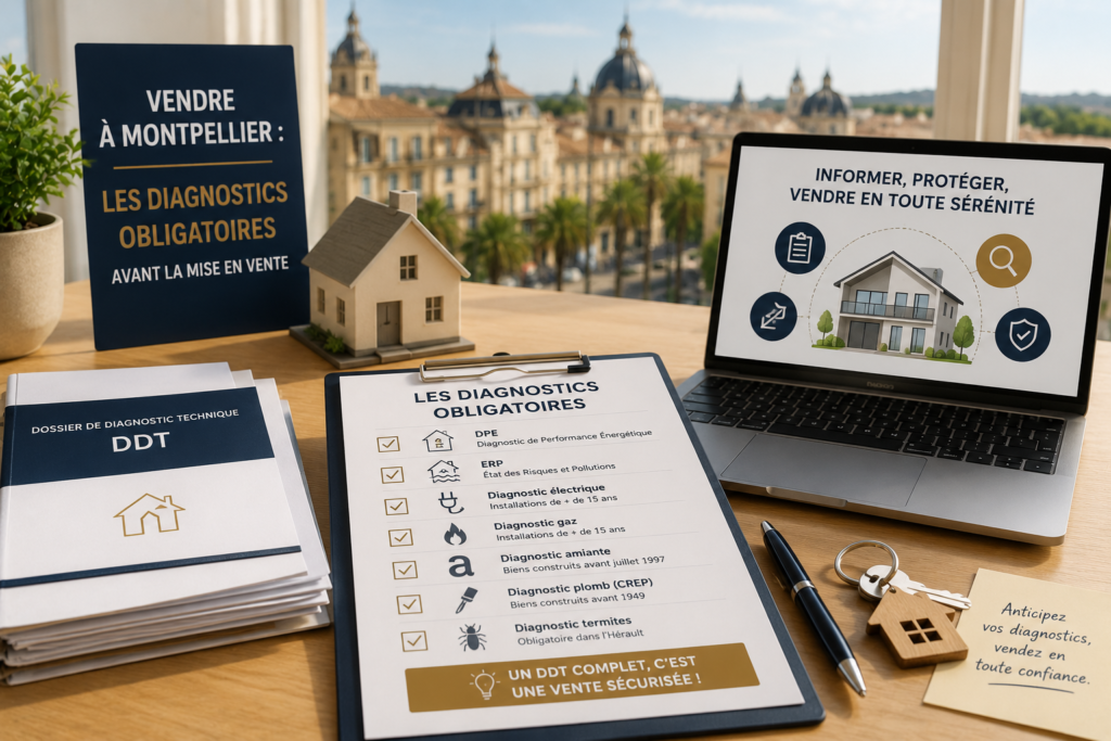 Dossier de diagnostics techniques immobiliers obligatoires pour la vente d'un bien à Montpellier